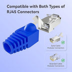 CableGeeker 100-Pack Cat6 / Cat5e RJ45 Strain Relief Boots, RJ45 Boot, Cat 6 Boot, Cat6 Ethernet Boots, Suitable for 6.5mm(0.26in) Ethernet Cables (Round-Press Black)