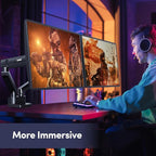 Dual Monitor Mount for Desk, Heavy Duty Dual Monitor Stand for 17 to 35 inch Ultrawide Monitors Holds 4.4 to 26.4 lbs Screen, Height Adjustable Monitor Arm for Gaming, Home, Office, VESA Mount, Black
