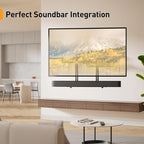 Perlegear Soundbar Mount, Sound Bar Mount with Holes/Without Holes, Sound Bar Mounts Under TV up to 15 lbs, Non-Slip Base Holder Extends 3.5” to 6”, Attach Speaker to TV or Wall