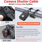 RS-60E3/RR100 for Canon/Fuji Remote Camera Cable Small Shutter Release Control 11.8inches Cable Remote Wired Button R100 R6 R8 R10 80D XT2/3/4/5 XH2S GFX100/S GFX50/S/II (RC301-2.5/E3 11.8in)