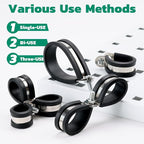 72PCS Stainless Steel Cable Clamp,Rubber Coated Cushioned Insulated Cable Clamps Assortment Kit-Metal Wire Clamps,Cable Clips,Pipe Clamps