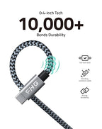 FHG 3.3FT USB 3.0 to USB C Cable 2Pack, High-Speed Transfer of 1GB in 2sec, 3A Fast Charging from 20% to 80% in 35mins, Sturdy Nylon Braided USB Data Cable, Compatible for iPhone 15/Galaxy/Mac/Win