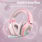 2.4GHz Gaming Headset Wireless with Flip Mic for Ps5, Ps4, PC, Gaming Headphones with USB-A & USB-C Transmitter, 40Hr Battery Bluetooth Headset for Laptop, Mobile, Mac