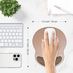 ITNRSIIET Ergonomic Mouse Pad with Comfort Gel Wrist Rest, Non-Slip PU Base, Smooth Textured Surface, Reduces Hand Fatigue & Wrist Pain, 8.7 x 7.2 Inch for Office Gaming Home, Soft Brown Gradient
