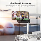 MiiKARE Travel Essentials Magnetic Airplane Phone Holder, Universal Handsfree Phone Mount for Flying with 360 Degree Rotation, Travel Must Haves Phone Stand for Desk, Tray Table, Black