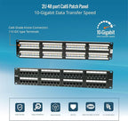 Tecmojo 48 Port Patch Panel, Cat6 Patch Panel, 2U Patch Panel, Network Patch Panel for 19 inch Rack Mount equipments,10G Support, Unshielded