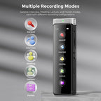136GB Digital Voice Recorder with Playback, Innioasis R1 Full Touchscreen Voice Recorder with Bluetooth, Voice Activated Sound Audio Recorder Device with Mic (Silver)