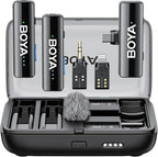 BOYA BOYALINK 2 Wireless Lavalier Microphone for iPhone Camera Android, Mini Lapel Micophone Wireless, 48 KHz 24 Bit, 6mm Mic, 1000ft, 30h Use, Noise Cancelling, Clip on Mic USB-C/Lightning/3.5mm TRS