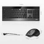 RAPOO Wireless Keyboard and Laser Mouse Combo,Multi Device (Bluetooth 4.0+3.0+2.4G) Keyboard and Mouse Set,Ultra-Slim Computer Keyboard Compact Design for Windows/Android/Mac OS