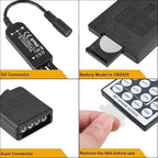 SUPERNIGHT RGB Light Strip Remote Controller, RF Remote of 2-in-1 4 Pin Dimming, Brightness Flash Mode Dimmer for SMD 5050 2835 3528 LED Strip Lights (RF- 2 Ports)