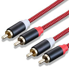 RCA Cable 12Ft,2Rca Male to 2-Rca Male Audio Stereo Subwoofer Cable [Hi-Fi Sound] Nylon-Braided Auxiliary Audio Cord for Home Theater, HDTV, Amplifiers, Hi-Fi Systems,Speakers and etc(12Ft/4M)