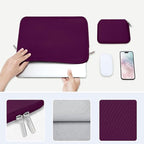 MOSISO Laptop Case 16 inch, 15-15.6 inch Laptop Sleeve Bag Compatible with MacBook Pro 16 inch, HP, Acer, Dell, Lenovo, ASUS Notebook, Neoprene Computer Sleeve Bag with Small Case, Magenta Purple