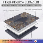 CISSOOK for MacBook Air 13 inch Case 2021 2020 2019 2018 Model M1 A2337 A2179 A1932, Black Hard Shell Case & Keyboard Cover & Screen Protector for MacBook Air 13 with Touch ID, Gorgeous Gold Floral