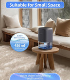 TABYIK Small Dehumidifier for Bedroom, Bathroom, Portable Dehumidifiers for Home, Room, RV, Closet, Quiet Compact Moisture Remover for Small Spaces, with Auto Shut Off, 35 OZ, Grey