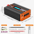 2500 Watt Pure Sine Wave Power Inverter 12V DC to 110V 120V Converter for Family RV Off Grid Solar System Car with Type-C Ports 3 AC Power Outlets Dual USB Ports LCD Display Wireless Remote Control