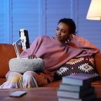 Tablet Pillow Stand for Reading, Adjustable Tablet Pillow Stand for Lap with Detachable Bowl, Fits 4.7"-13" Kindle/Phones/Tablets, Watch Videos, Stream Media, Gray