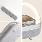 LED Bedside Lamp, Touch Lamps for Bedroom Nightstand MA, 4 in 1 Bedside Table Lamp with Wireless Charger, Portable Bluetooth Speaker, Phone Holder, Dimmable Charging Birthday Gifts for Women (White)