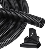 CrocSee 25ft - 1 inch Flame Retardant Split Wire Loom Tubing with Installation Tool - High Temp Flexible Wire Covers Cord Protectors - Black