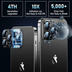 Uyiton for iPhone 12 Pro Max Camera Lens Protector, [Drop Protection][Strong Adsorption] 9H Tempered Glass Camera Cover Screen Metal Ring Case Friendly Scratch Resistant Easy to Install - Black