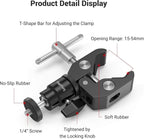 SmallRig Super Clamp Mount with Mini Ball Head Mount, Hot Shoe Adapter with 1/4 Screw for LCD Field Monitor, LED Lights, Flash, Microphone, for Gopro, for DJI Action 2, for Insta360