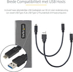 StarTech.com USB-C 10Gbps to M.2 NVMe or M.2 SATA SSD Enclosure - Tool-free External M.2 PCIe/SATA NGFF SSD Aluminum Case - USB Type-C&A Host Cables - Supports 2230/2242/2260/2280 (M2-USB-C-NVME-SATA)