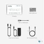 Plugable 5-in-1 Thunderbolt 4 Hub,Single 8K or Dual 4K Display, 4K HDMI Adapter Included, Thunderbolt 4/3, USB4,USB-C Expansion for Modern Mac and Windows Systems, Driverless