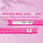 CISSOOK Compatible with MacBook Air 13.6 inch Case Glitter 2025 2024 2023 2022 A3240 M4 A3113 M3 A2681 M2 Chip, Sparkly Pink Bling Plastic Hard Shell Case for MacBook Air 13.6", Rose Pink Glitter