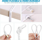 Cat 7 Flat Ethernet Cable 15ft White, High Speed 10GB Shielded (STP) LAN Internet Network Cable Ethernet Patch Computer Cable with Rj45 Connectors and 5pcs Adhesive Cable Clips