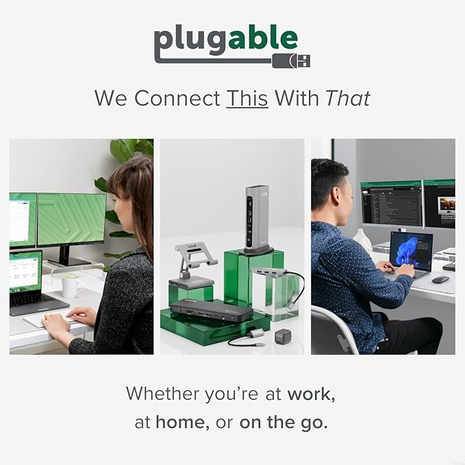 Plugable USB-C Dock with 4K HDMI and 60W Charging, Compatible with Thunderbolt 3/4, USB4, and USB C iPhone, iPad, Windows, and Chromebook 1Gbps Ethernet, 3X USB 3.0, 2X USB 2.0, Driverless