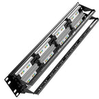 AMPCOM Premium Series CAT5/5e 48 Ports Patch Panel, Rack Mount - 2U, 19 inch, RJ45 Ethernet 568A 568B, 30u Gold Plated, with Rear Cable Support Bar