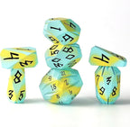 Metal DND Dice Set, Dungeons and Dragons DND Dice of 7 RPG Dice Set Metal Unique Cool Polyhedral D and D Dice with Cardboard Box for Role Playing Games TTRPG Gifts (Blue Yellow)