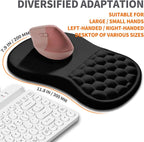 Ergonomic Joint Wrist Support Mouse Pad with Memory Foam Cushion Massage Bump, Carpal Tunnel Pain Relief Mousepad Slope Design for Wrist Rest, 11.8x7.9 in, Black