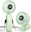 Portable Handheld Fan, 5000mAh Rechargeable Battery, Max 15H Cooling, 4 Speeds, LED Display, Foldable Design, 3-IN-1 Personal Pocket Fan with lanyard for Travel Outdoors Makeup Concert Commute