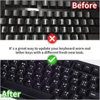 2PCS Thai-English Keyboard Letters Replacement Stickers - White Font on Black Background for Computer, Laptop, Notebook, Desktop - Matte Vinyl Alphabet Stickers