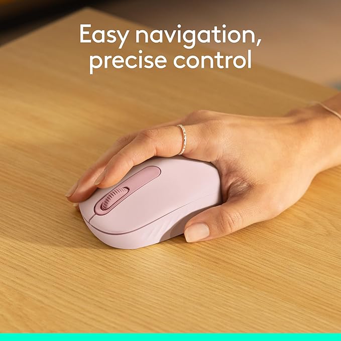 Logitech M196 Bluetooth Wireless Mouse, Compact and Portable Mouse for Laptops, Tablets and More, 12-Month Battery, Smooth Tracking, Compatible with PC and Mac, Windows and macOS - Rose