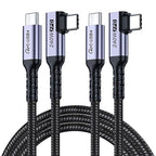 USB-C to USB-C Cable 6.6FT 2-Pack, 240W USB4, 40Gbps Data, 8K/60Hz, 5K/60Hz, 4K/144Hz Monitor Cable, Thunderbolt 4 Compatible, iPhone 16/15 Pro Max