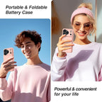 GIN FOXI Battery Case for iPhone 17 Pro, Charging Case Charger 8500mAh Ultra-Slim Lightweight Powerful Battery Pack 15W Fast Rechargeable Anti-Fall TPU Juice Box for iPhone 17 Pro (6.3") Pink