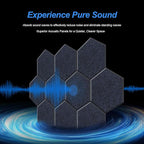 Mollywell Hexagon Acoustic Panels, High Density, Soundproofing, Decorative Noise Reduction Felt Wall Tiles for Ceilings, Home Office & Gaming Room (Ink Blue), 14x12x0.4 Inch
