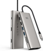 USB C Docking Station, Minthouz 12-in-1 Laptop Docking Station Dual Monitor with Dual 4k HDMI+8k DisplayPort+10Gbps, 3 USB A/C, 100W PD, Ethernet, SD/TF, Audio, USB C Hub for MacBook/Dell/HP/Surface