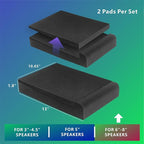 JBER 2 Pack Acoustic Isolation Pads, Studio Monitor Speaker Isolation Foam Pads, High Density Acoustic Foam Suitable for 6-8 Inch Speakers for Sound Improvement Prevent Vibrations (13 * 10.65 * 1.8")