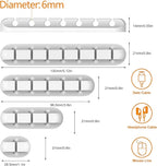 Cord Organizer Cable Holder Management – 5 Pack White Cable Clips Cord Holder for Nightstand, Desk, Car | Adhesive Cable Organizer Wire Holders for Cords, Charger, Office, Desk