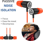 LUDOS Ultra Wired Earbuds in-Ear Headphones, 5 Years Warranty, Earphones with Microphone, Noise Isolating Ear Buds, Memory Foam for iPhone, Samsung, School Students, Kids, Women, Small Ears - Coral