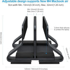 Aluminum Dual Vertical Laptop Stand Dock Holder, Supports 2 Devices, Adjustable Slot Width 15-36mm, Space-Saving Upright Storage for MacBook and Laptops