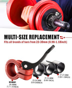 Narrow Barbell Clips 2.5cm Width for Olympic Bars, 0.9-1.18inch Adjustable Weight Clamps, Quick Release Locking Collars for Weightlifting