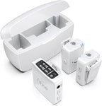 FIFINE Wireless Lavalier Microphone System, Lapel Dual Microphones Clip-on for Video Recording, Vlog, Interview, Podcast Mic Kit Compatible for iPhone, Camera, Smartphone, 30H Battery Life-M9 White