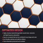 Mollywell Hexagon Acoustic Panels, High Density, Soundproofing, Decorative Noise Reduction Felt Wall Tiles for Ceilings, Home Office & Gaming Room (Sky Blue), 14x12x0.4 Inch