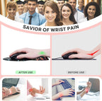 JIKIOU Mouse Pad, 2 Pack Ergonomic Mouse Pads with Comfortable Gel Wrist Rest Support and Smooth Cloth, Non-Slip PU Base for Easy Typing Pain Relief Durable and Easy to Clean Small Black Flowers