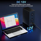 10 Bay Hard Drive RAID Enclosure with Cooling Fan for 2.5/3.5" SATA HDD/SSD with USB A/C 3.0＋eSATA Cable, 3.5 Hard Drive Enclosure Supports 160TB Capacity, 8 RAID Modes, DAS(NO NAS)