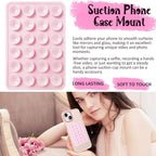 2 Pack Silicone Suction Phone Case Mount, Silicon Adhesive Phone Grip for Smartphones, Hands-Free Mirror Shower Phone Holder for Selfies, Tiktok Videos (Sky Blue)