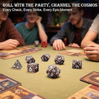 Haxtec Metal DND Dice Set Polyhedral D&D Dice Compatible with Dungeons and Dragons Gift TTRPG Antique Copper Metal Dice